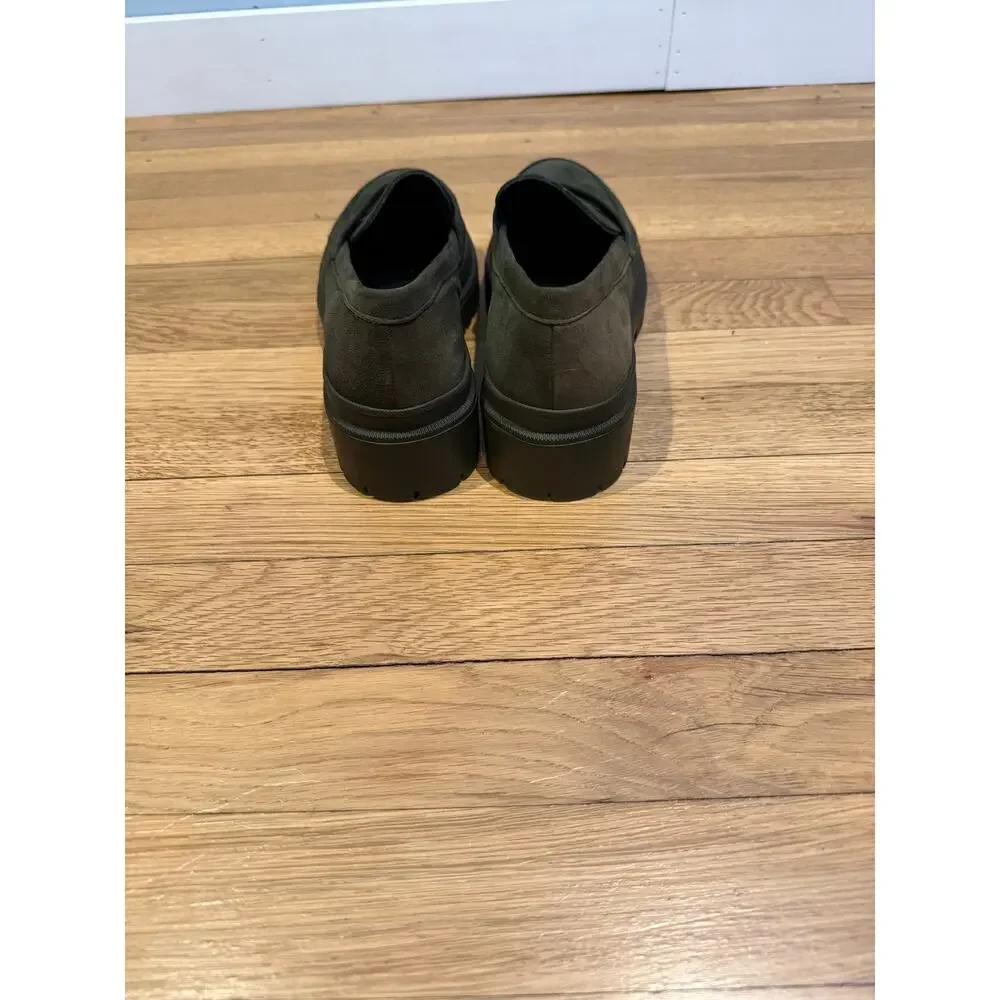 Patina Olive Green Suede Lug Sole Penny Loafers Women’s 8.5 - Picture 3 of 7